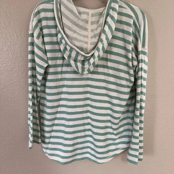 Green Striped Hoodie Sweater - Picture 4 of 6